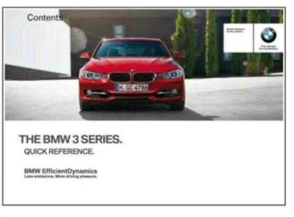 Original BMW F30 LCI Handbook Buku Manual Book Quick Reference