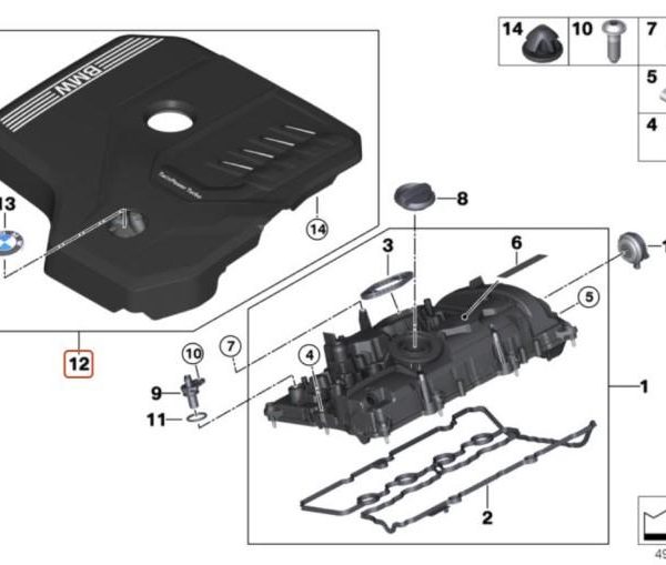 Original BMW G20 G21 G30 G31 G32 G11 G12 Tutup Cover Mesin B48