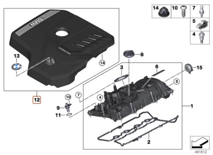 11148676203_A Original BMW G01 X3 G02 X4 G05 X5 G06 X6 G29 Z4 Tutup Cover Mesin B48 - Image 1