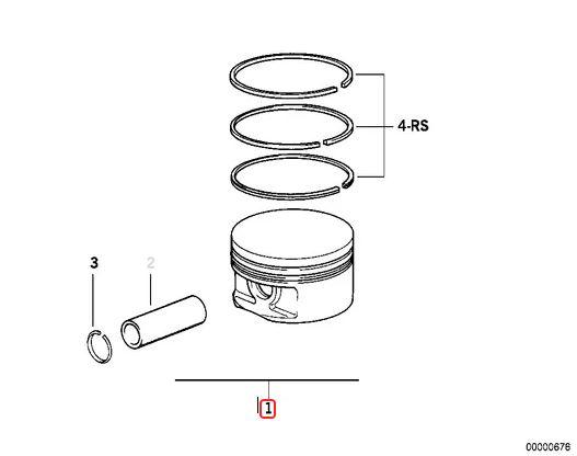 Original BMW E38 E39 E53 X5 Crankshaft Piston (0) Mesin M62