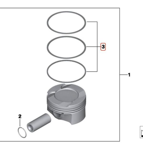 Original BMW F30 F32 F10 Piston Rings N20 Repair Kit 11257594453