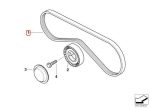 Original BMW E36 318i M43 V Belt Ribbed Tali Kompressor AC 4K X 889 - Image 4
