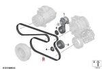 Original BMW E90 E92 E93 Tali Kipas N52 V Belt Ribbed Fan Belt 6PK1990 - Image 3