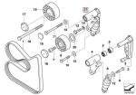 Original BMW E83 X3 E53 X5 Z4 M54 Belt Tensioner Waterpump Alternator - Gambar 5