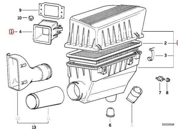 Original BMW E36 318is USDM Air Intake Muffler Box Filter Udara