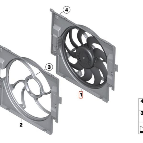 Original BMW F10 520i 528i N20 Kipas Radiator Fan Housing 17418642161