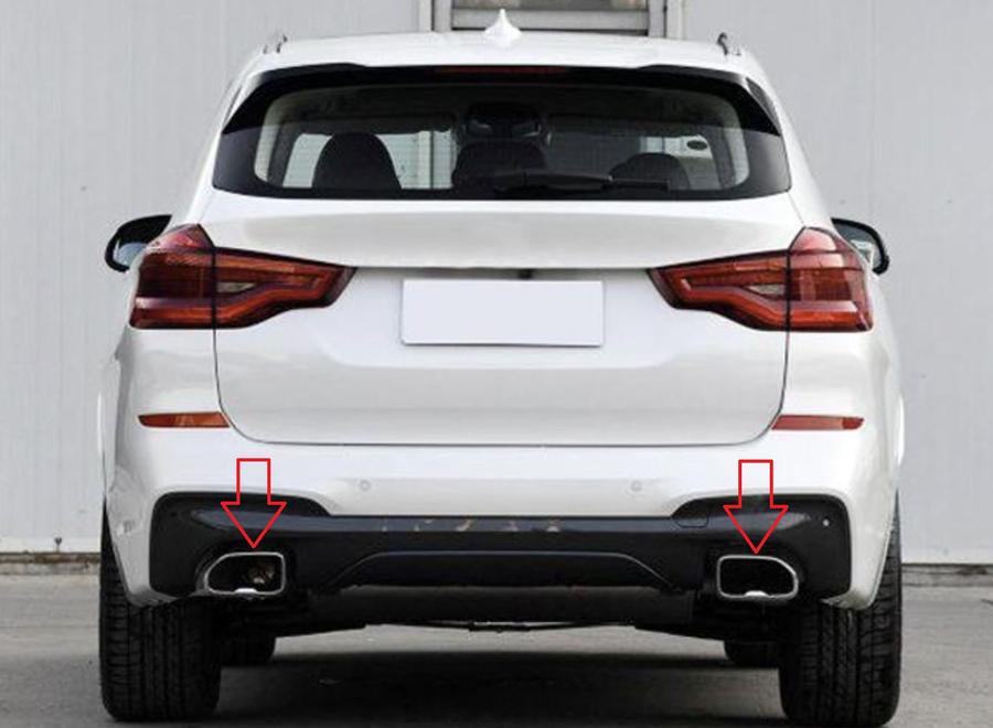 18309894675+18309894676_A BMW G01 X3 G02 X4 LCI Chrome Exhaust Tip Ujung Knalpot - Image 1