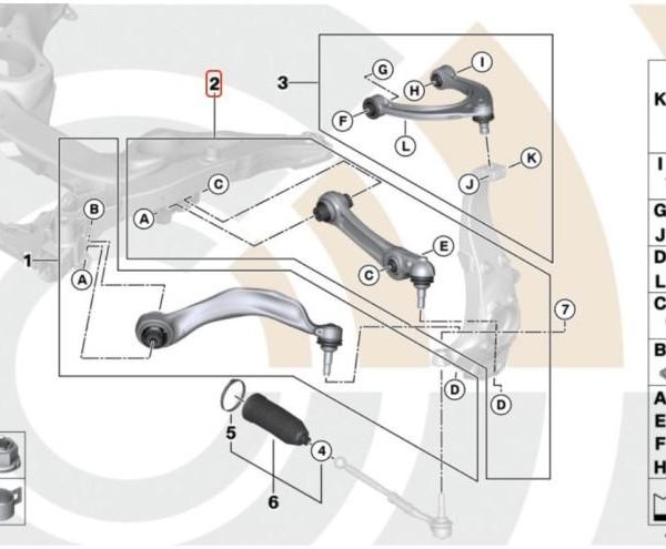 Original BMW F06 F10 F12 F13 Wishbone Bawah Roda Depan KANAN