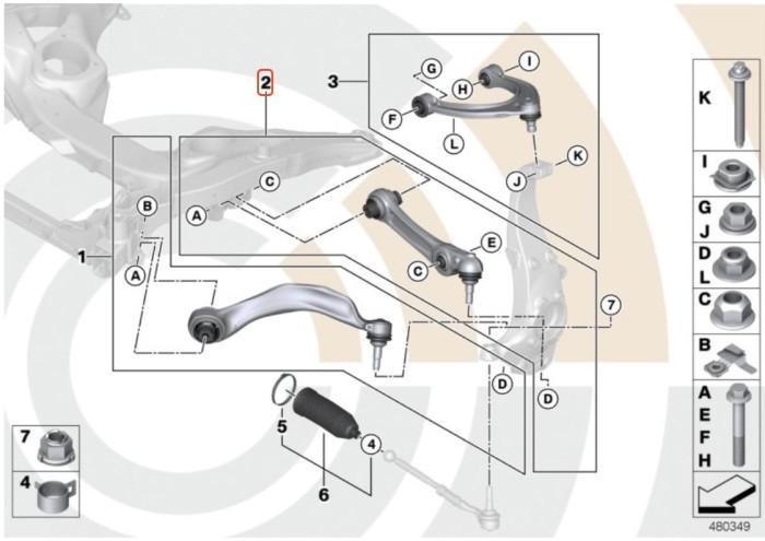 31122450817_A Original BMW F06 F10 F12 F13 Wishbone Bawah Roda Depan KANAN - Image 1