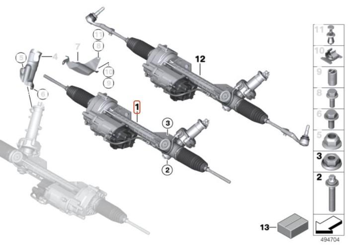 32106892984_A Original BMW F32 F33 Steering Rack Rak Stir Electric EPS 32106892984 - Image 1