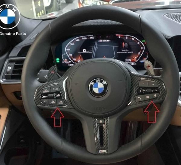 BMW G20 G21 M Performance Carbon Steering Wheel Trim Cover Stir Atas