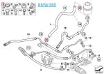 BMW E60 F10 Clamp Klem Selang Pipa Power Steering ke Tabung Oli - Gambar 4