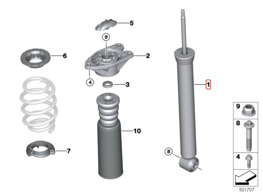 33526888423_A Original MINI Countryman F60 Shock Absorber Shockbreaker Belakang - Image 1