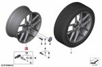 4x Original BMW F40 F44 Velg M Performance 554M 18" 8Jx18 Matt Black - Gambar 4