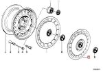 Original BMW E32 E34 Style 1 Penutup Dop Roda Velg Kaleng 15" - Gambar 5
