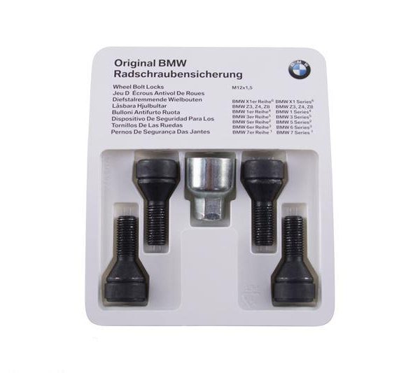 Original BMW Wheel Bolt Lock Set Baut Roda + Kunci Adapter M12x1.25