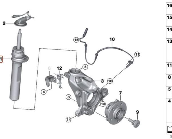Original MINI Cabrio F57 Shock Absorber Shockbreaker Depan KIRI