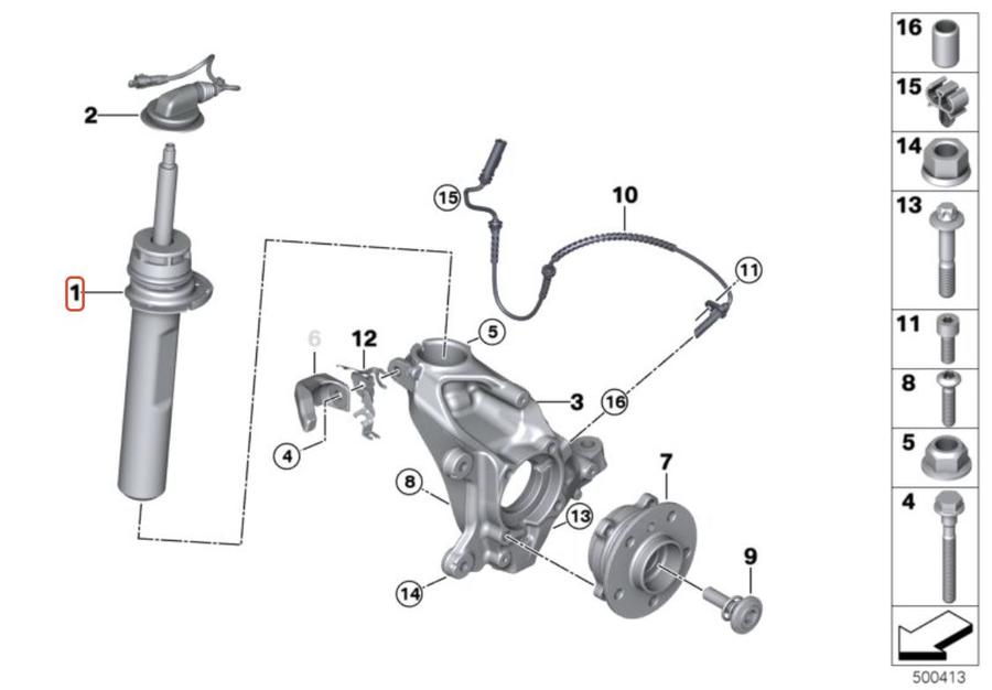 37106861290_A Original MINI Cabrio F57 Shock Absorber Shockbreaker Depan KANAN - Image 1