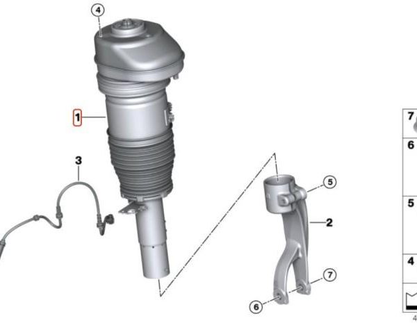 Original BMW G05 X5 VDM Low Air Sus Shock DEPAN KANAN 37106869030