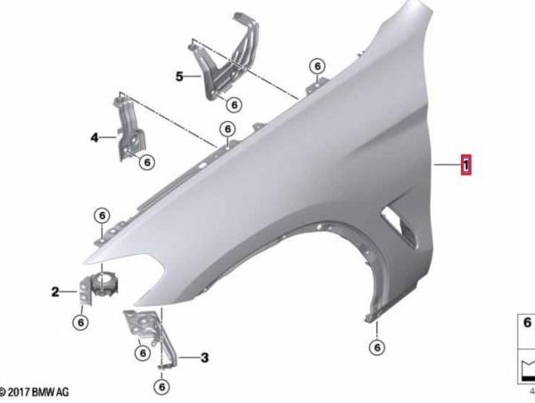 Original BMW G01 X3 G02 X4 Panel Body Fender Depan Kiri 41007930973