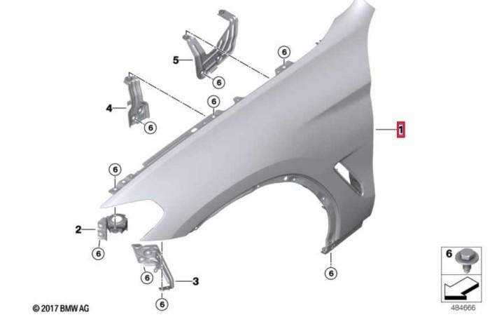 41007930973_A Original BMW G01 X3 G02 X4 Panel Body Fender Depan Kiri 41007930973 - Image 1