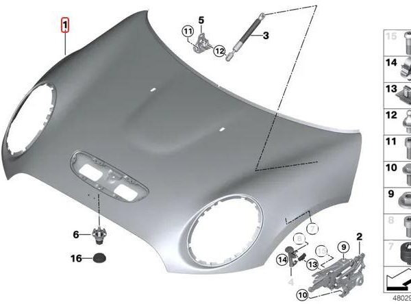 Original MINI Clubman F54 Cooper S Engine Hood Air Scoop Kap Mesin
