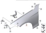 Original BMW F30 F31 Side Panel Body Fender Depan Kiri 41009621597 - Image 5