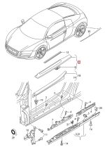 Original Audi R8 Door Sills Plate Trim Black Depan KANAN - Image 5