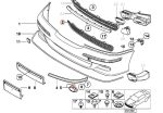 Original BMW E39 M5 M Tech Gril Grill Bemper Depan Tengah 51112496285 - Gambar 6