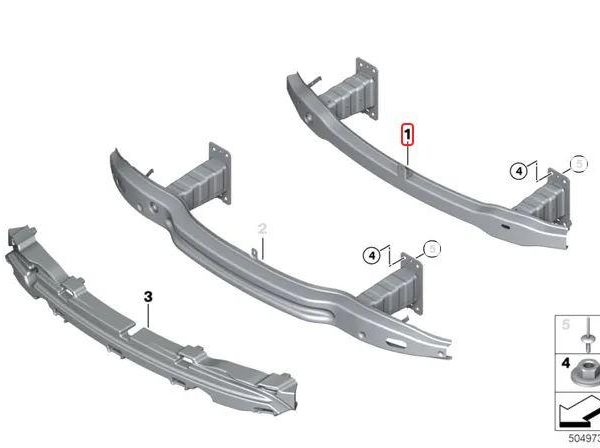 BMW E84 X1 Cross Member Bemper Depan Reinforcement Bracket 51112990187