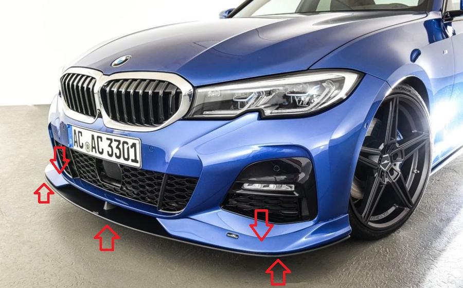5111320310+5111320320_A Original AC Schnitzer BMW G20 G21 M Front Splitter Spoiler Lip Element - Image 1