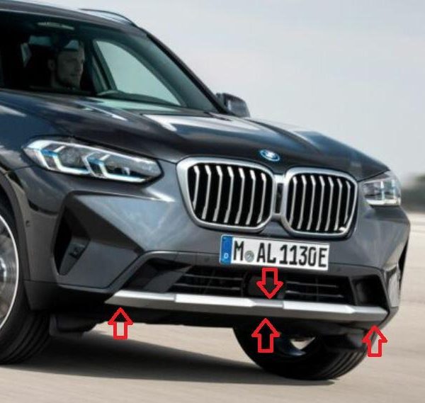 Original BMW G01 X3 LCI Trim Finisher Tengah Bawah Bemper Depan