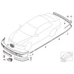 Original BMW E39 LCI Facelift Tatakan Plat Nomor Polisi Depan Primed 51117005974 - Gambar 6