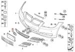 Original BMW E90 LCI Facelift Grill Bemper Depan Tengah 51117198906 - Image 5