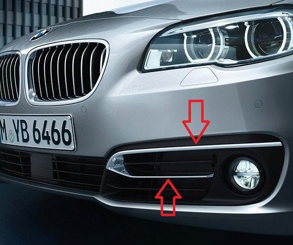 Original BMW F10 LCI Lis Chrome Moulding Gril Bemper Depan KIRI