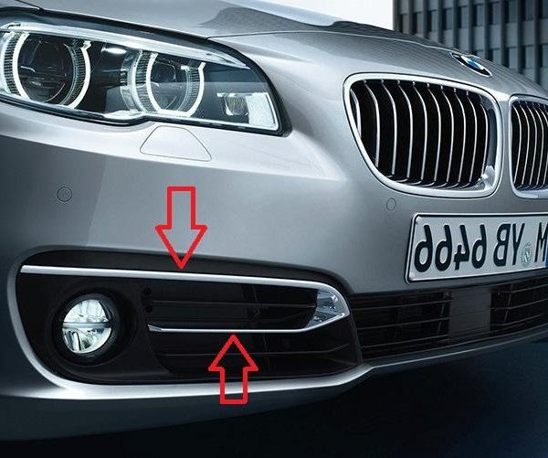 Original BMW F10 LCI Lis Chrome Moulding Gril Bemper Depan KANAN