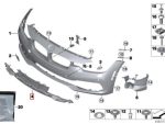 Original BMW F30 LCI Trim Cover Gril Bemper Depan Tengah 51117386152 - Image 4