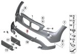 BMW E84 X1 LCI Trim Panel Lis Hitam Bemper Depan PDC 51117409128 - Gambar 3