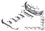 Original BMW F25 X3 LCI Trim Insert Panel Tengah Bawah Bemper Depan - Image 5