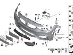 Original BMW F80 M3 F82 F83 M4 Gril Air Intake Grill Tengah Bemper Depan 51118054294 - Gambar 5