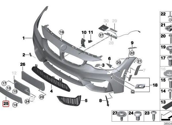 Original BMW F80 M3 F82 F83 M4 Tatakan Plat Nomor Polisi Depan