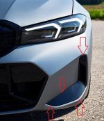 Original BMW G20 LCI M Sport Trim Cover Gloss Black Bemper Depan KIRI - Image 3