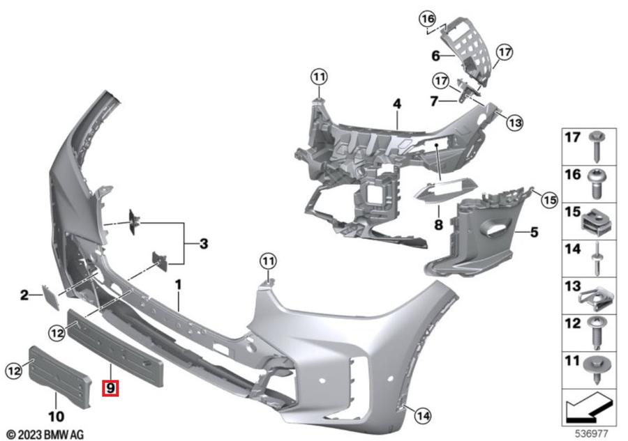 51118085641_A Original BMW G05 X5 LCI M Sport Tatakan Dudukan Plat Nomor Depan - Image 1