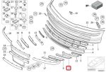 Original BMW E46 Sedan Cover Lis Grill Bemper KANAN - Gambar 4