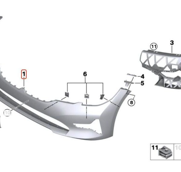 Original BMW G20 320i Bemper Depan Sport Line Front Bumper 51118496508