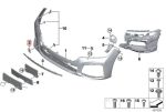 Original BMW G12 LCI M Sport Tow Eye Cover Derek Bemper Depan