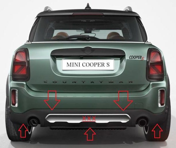 Original MINI Countryman F60 LCI Trim Lis Hitam Bawah Bemper Belakang