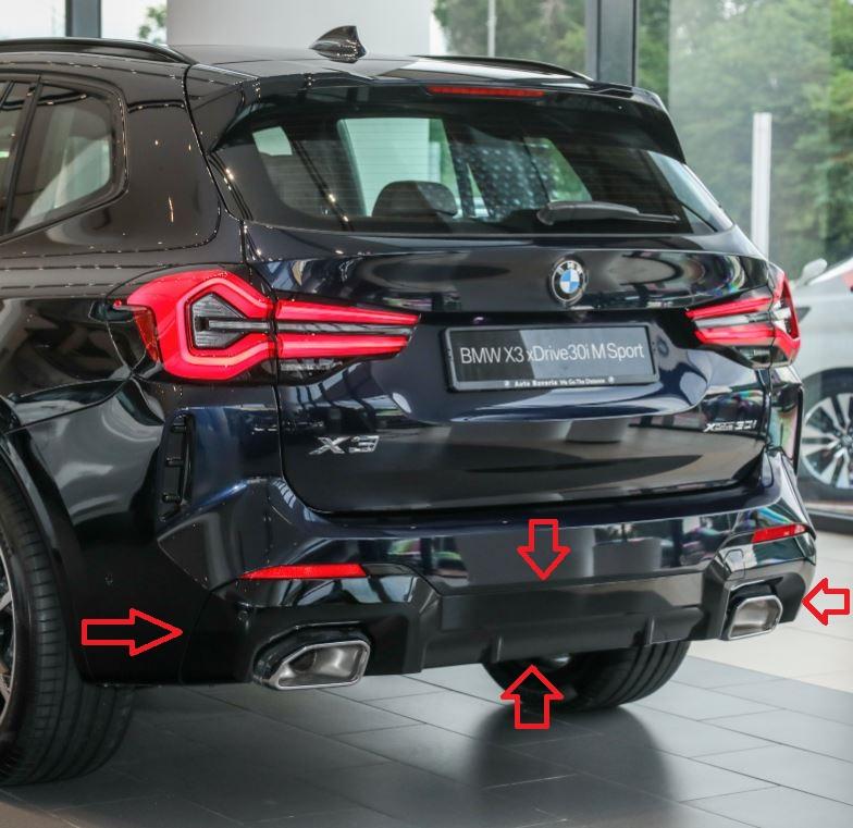51125A41F95_A Original BMW G01 X3 LCI M Sport Rear Diffuser Insert - Image 1