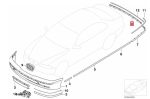 Original BMW E39 LCI Trim Lis Moulding Bemper Belakang PDC Tengah - Image 5