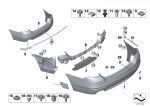 Original BMW F10 LCI Modern Moulding Gril Bemper Belakang TENGAH - Image 4
